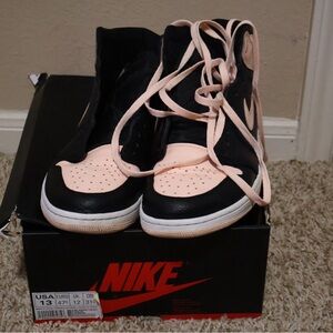 Nike Black and Pink High-Top Sneakers